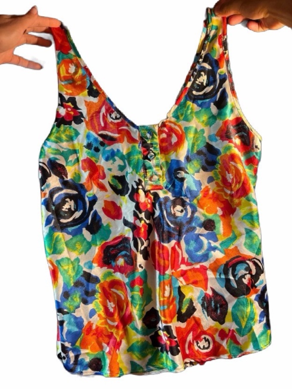 Vintage Victoria’s Secret Floral Satin Cami Tank Top 90s